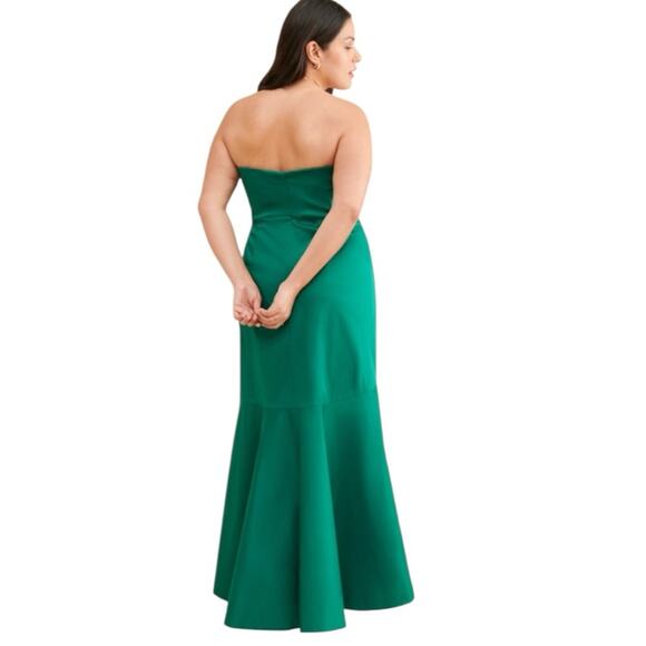 Hutch Satin Strapless Maxi Mermaid Gown Green Size 6 - Picture 2 of 3